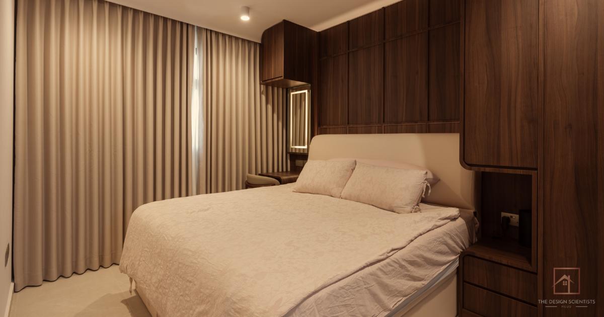 Modern Bedroom with Platform Bed and Cove Lighting