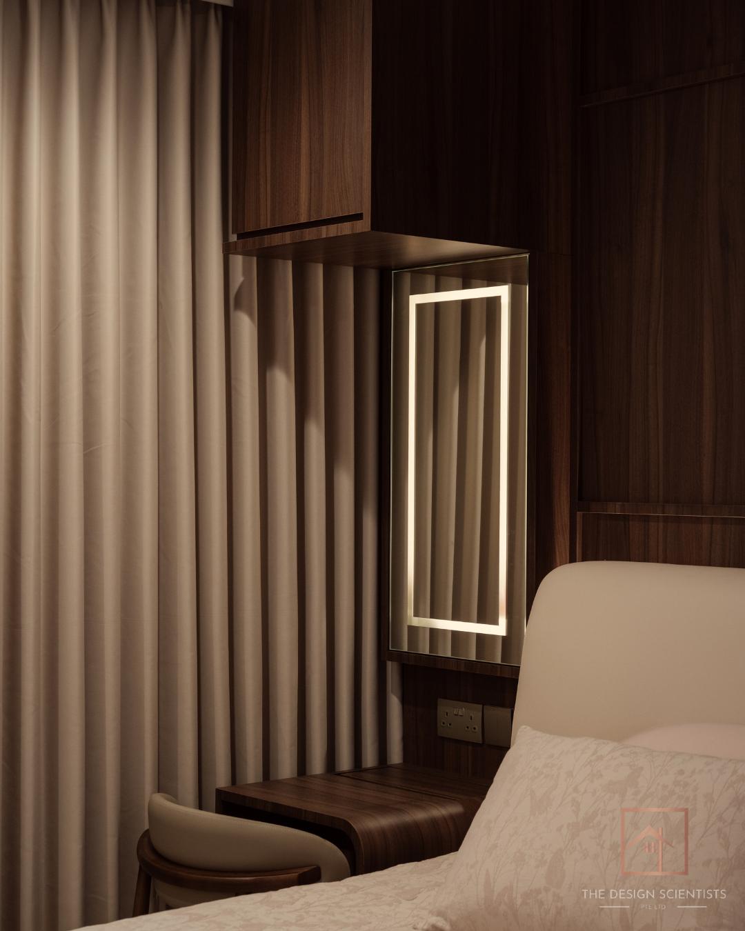 Modern Bedroom with Vinyl Flooring and Cove Lighting