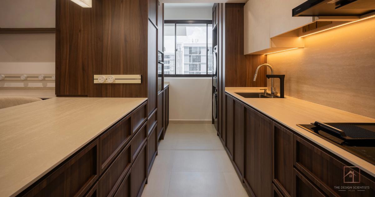 Modern Kitchen with Countertop and Vinyl Flooring