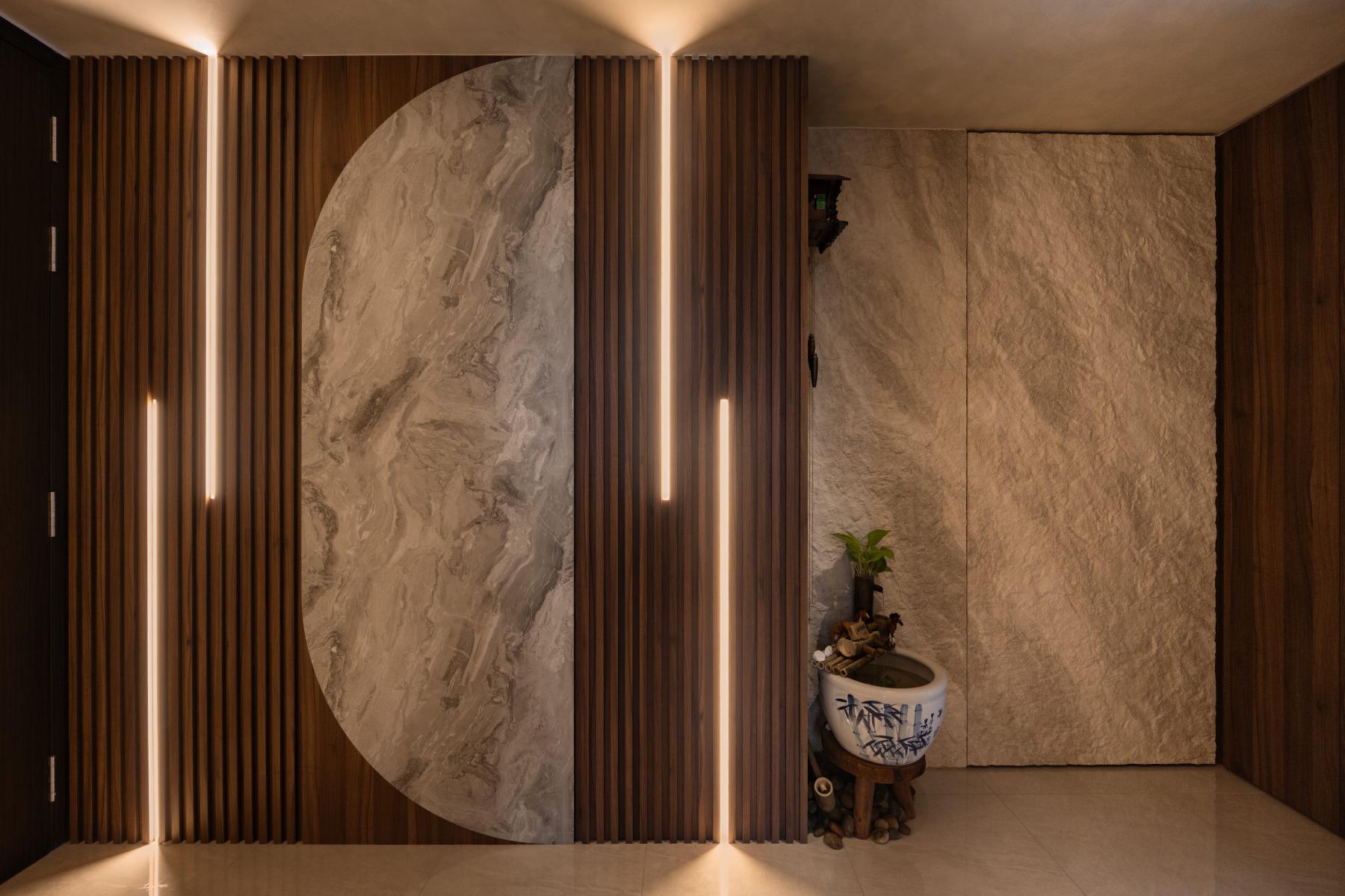 Modern Entryway with Shoe Cabinets and Doors