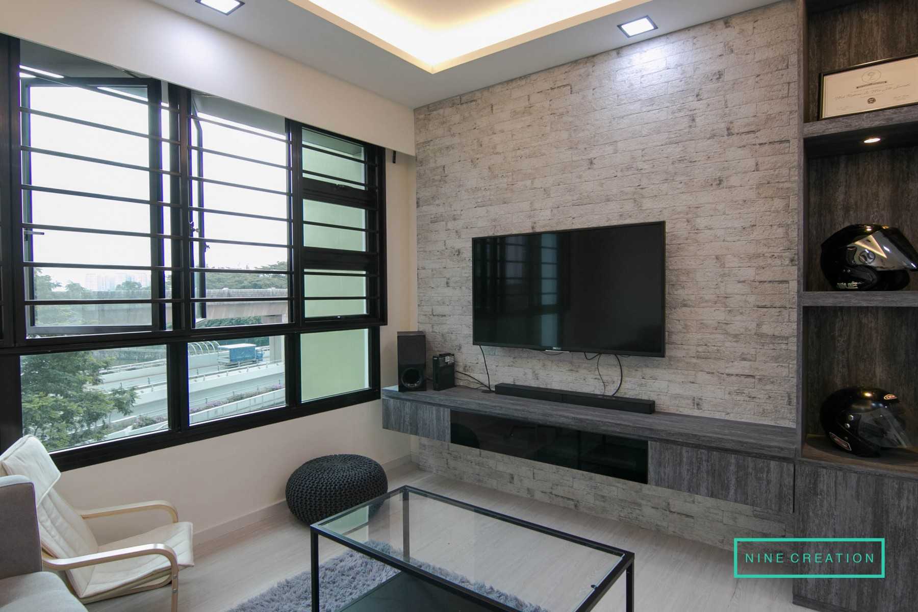Modern Living Room with TV Console and Feature Wall