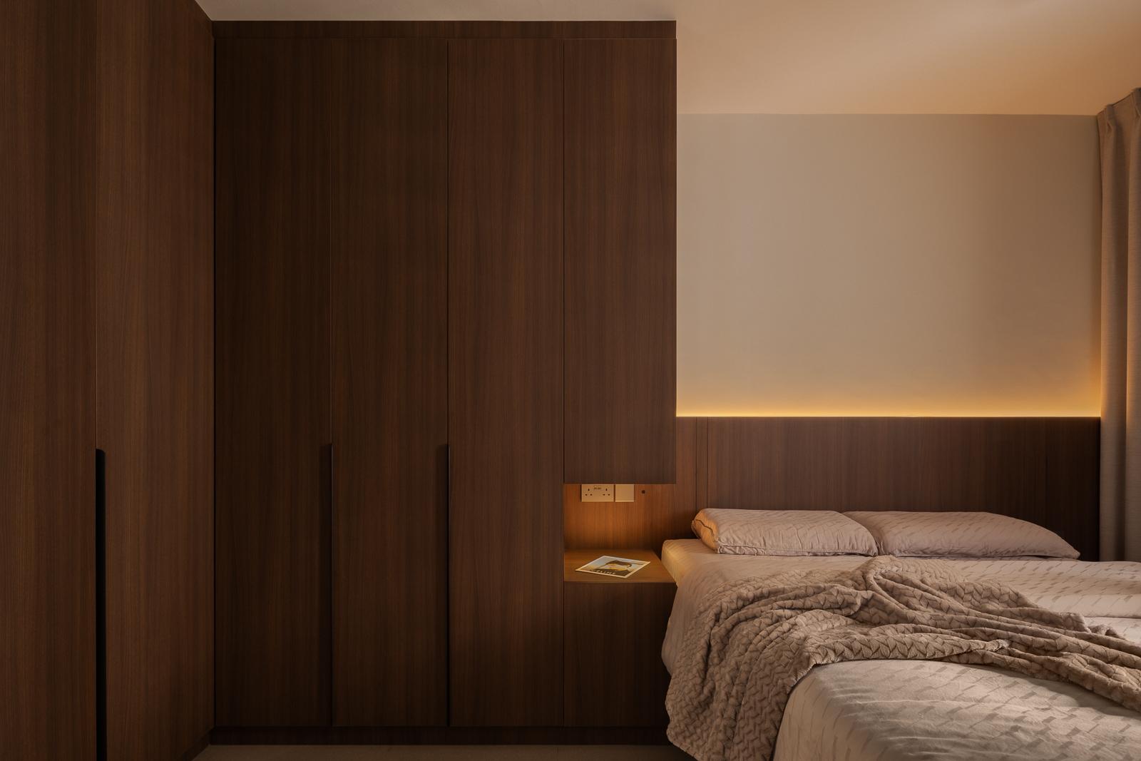 Modern Bedroom with Wardrobe and Built-in Bed