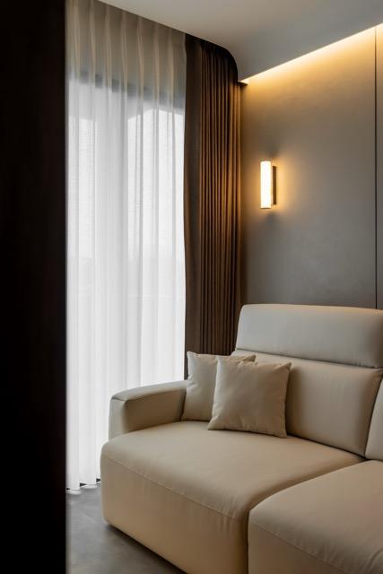 Contemporary Living Room with Sofa and Lighting