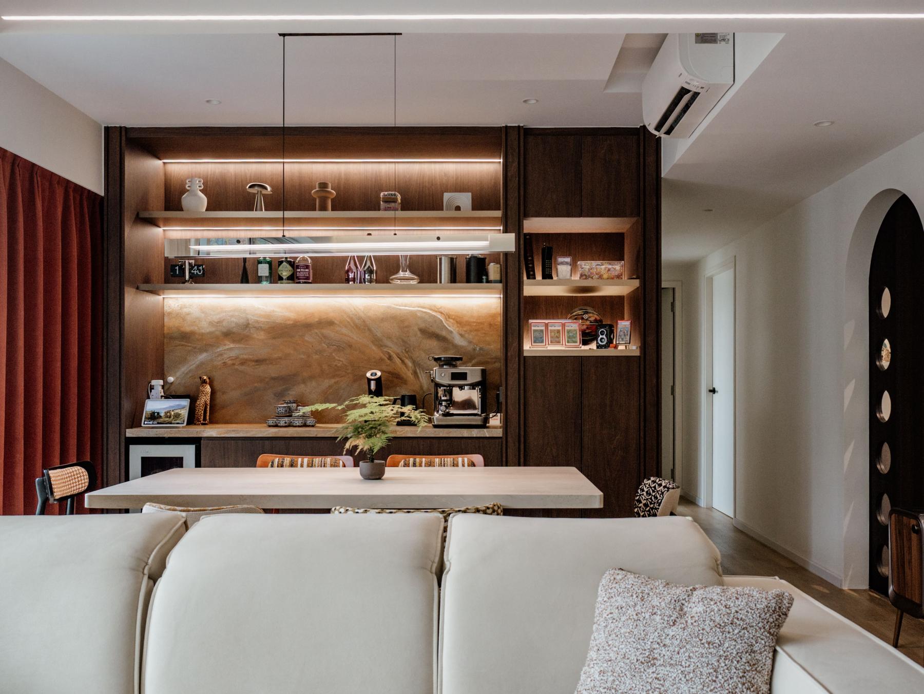 Contemporary Dining Room with Ceiling Light and Dining Table