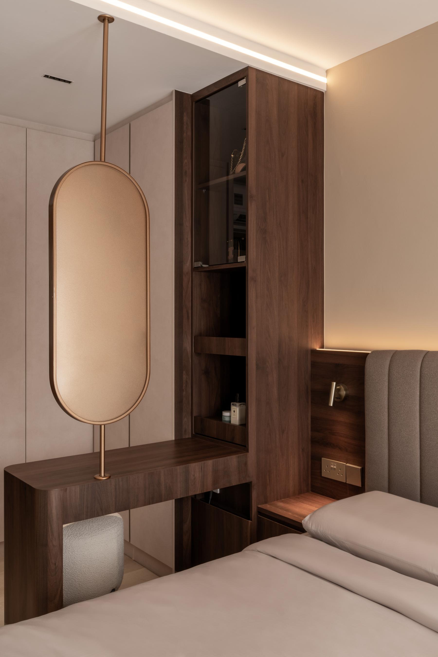 Contemporary Bedroom with Bedside Table and Dressing Table