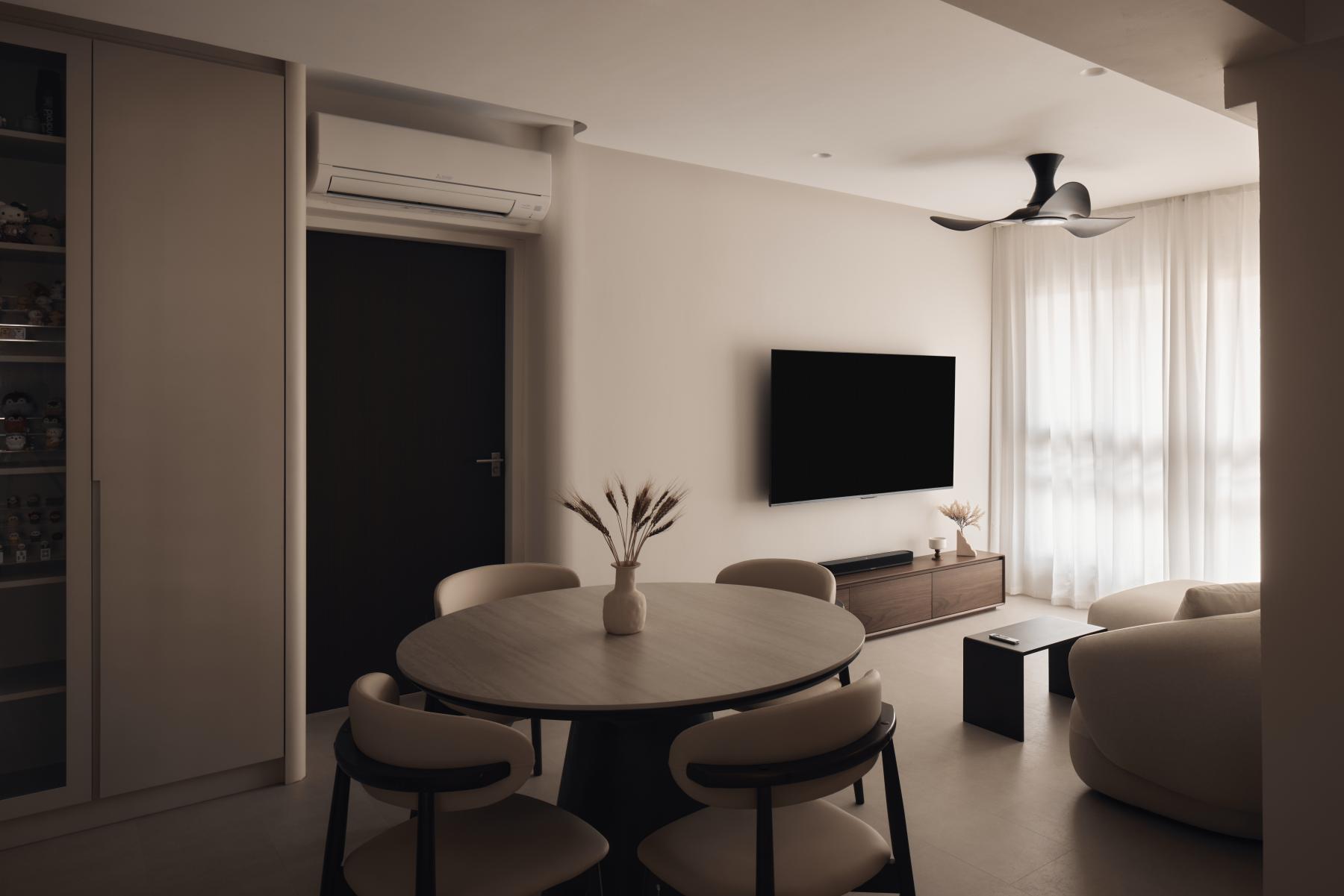 Minimalist Living Room with TV Console and Wood TV Console