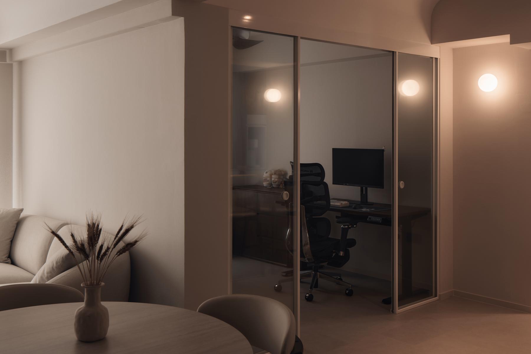 Minimalist Office with Desk and Desk Chairs