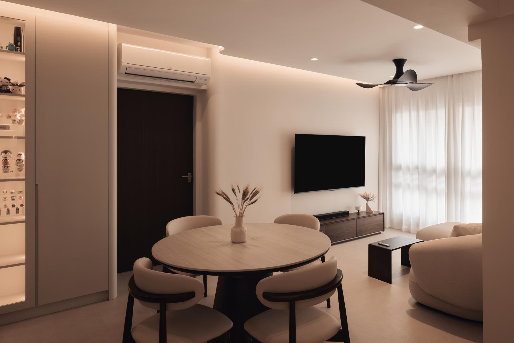 Minimalist Living Room with TV Console and Wood TV Console