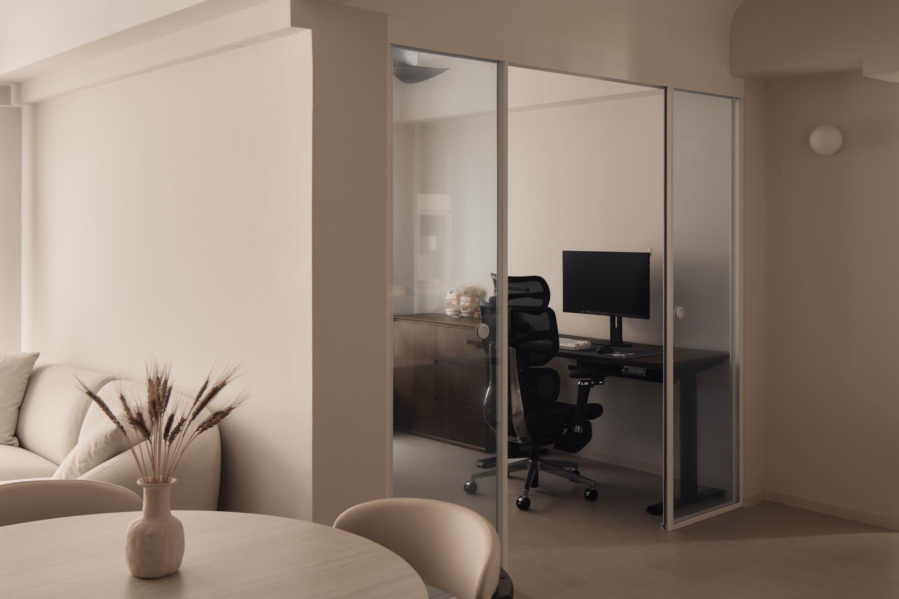 Minimalist Office with Desk and Desk Chairs