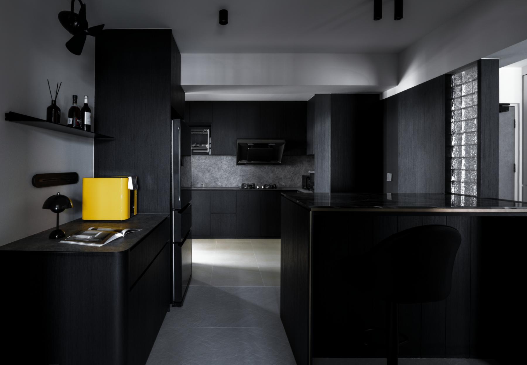 Minimalist Kitchen with Countertop and Kitchen Island