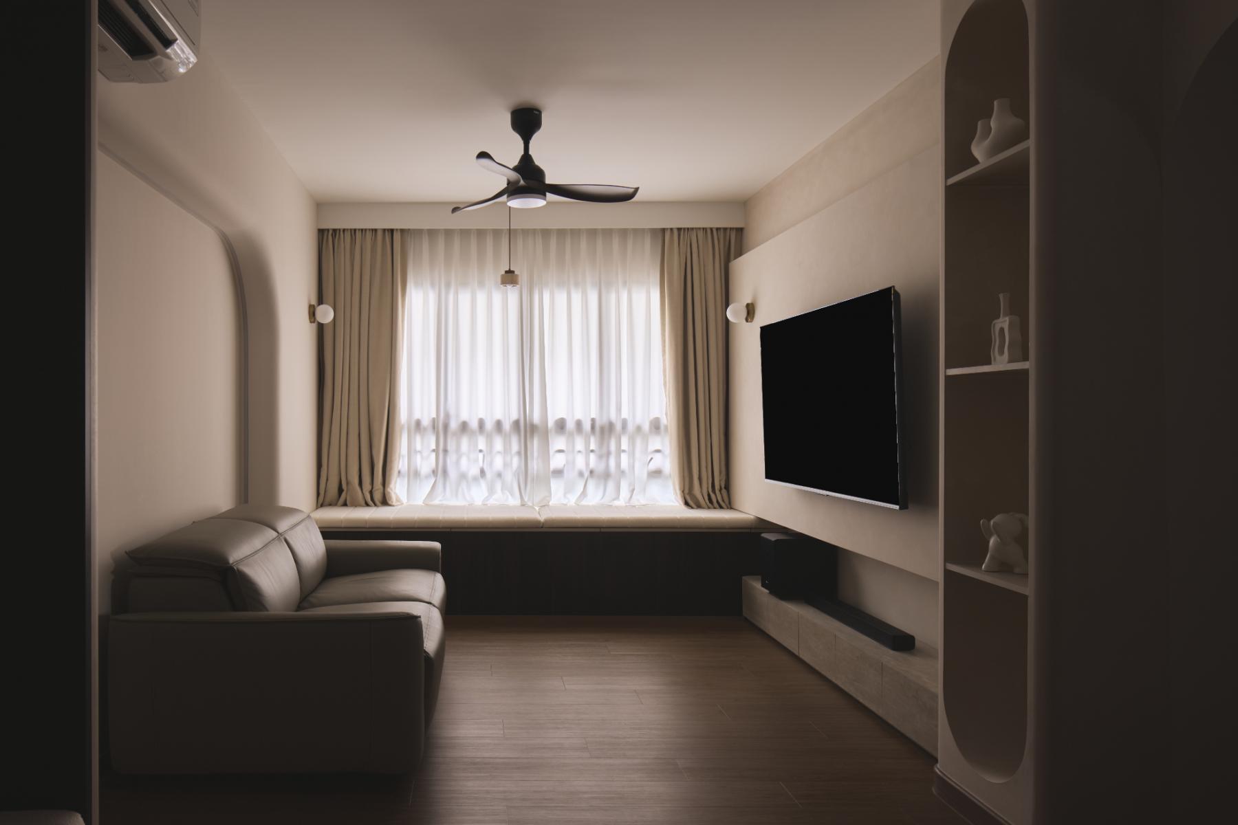 Modern Living Room with Settee and TV Console
