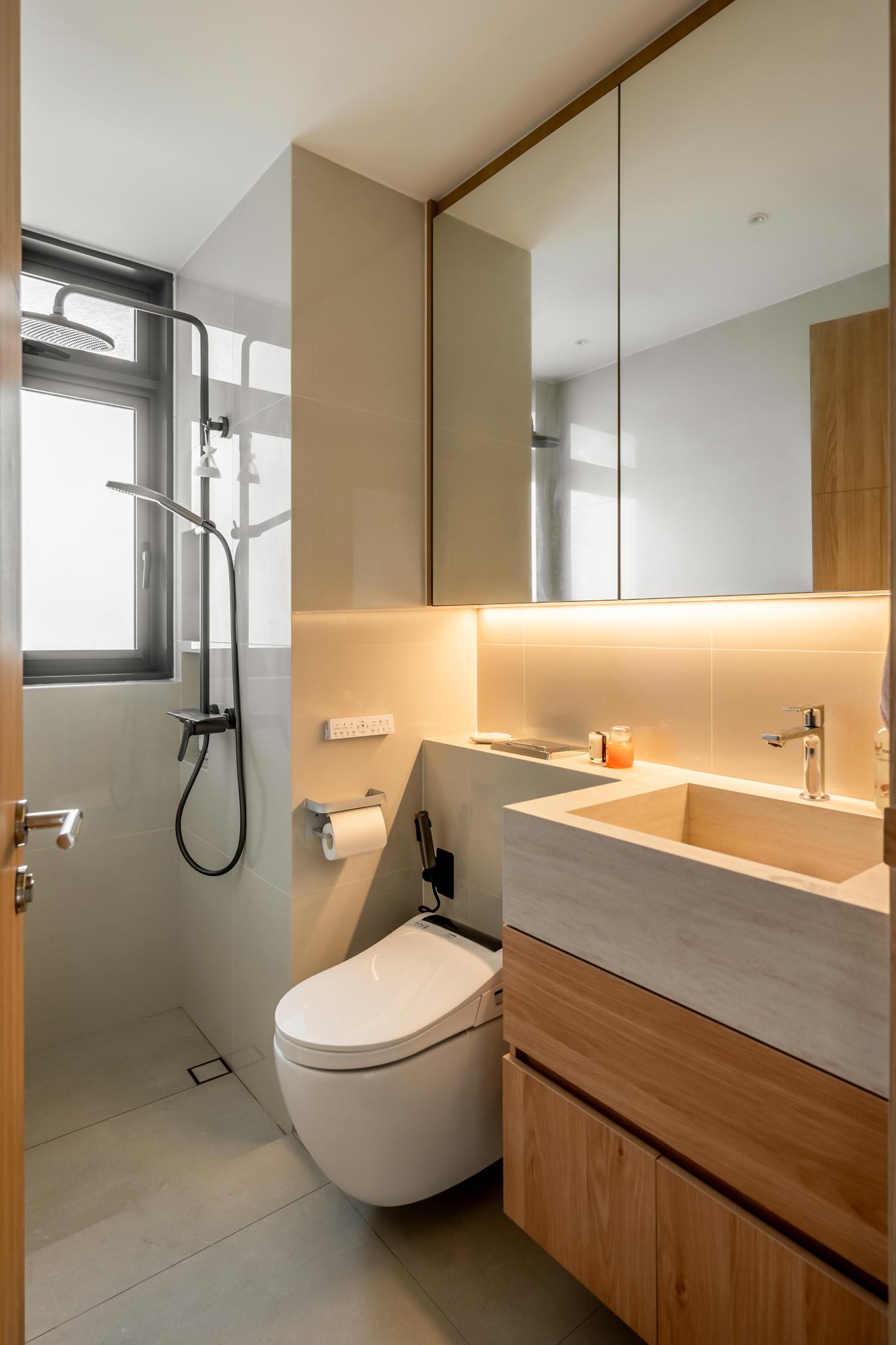 Asian Bathroom with Bathroom Sinks and Showers