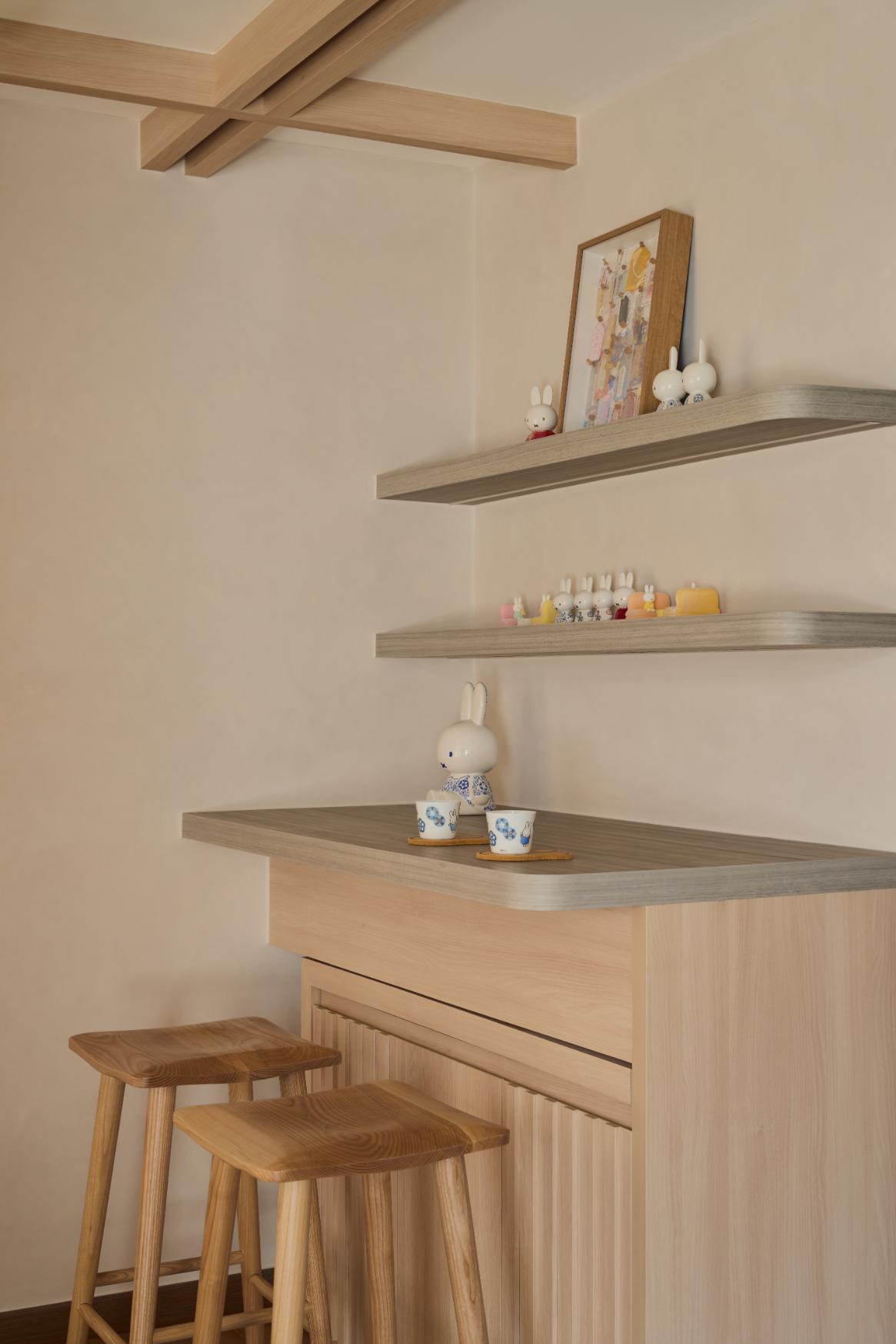 Scandinavian Living Room with Dining Table and Console Table