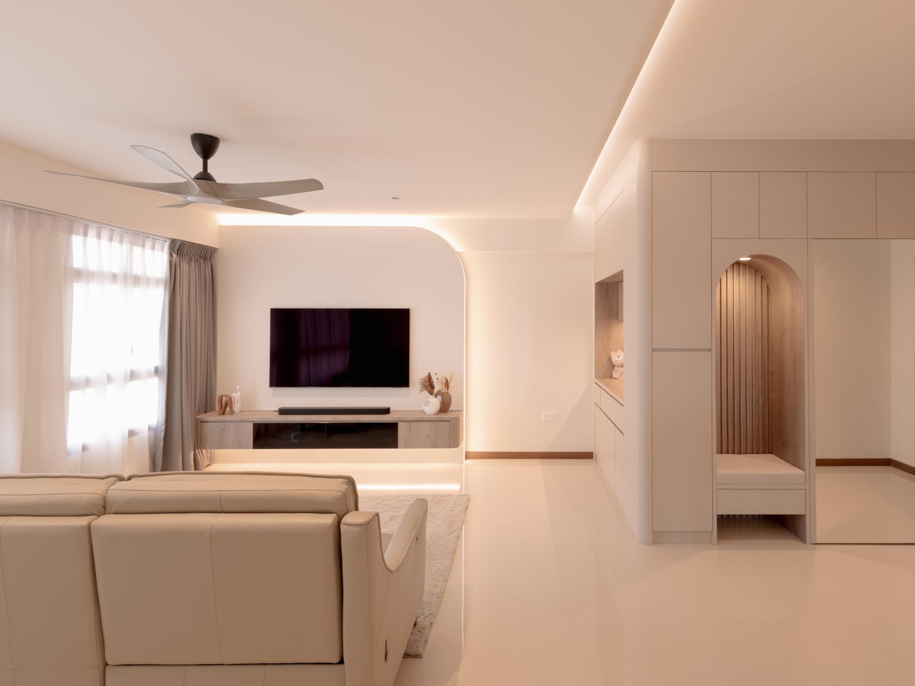 Minimalist Living Room with Settee and TV Console