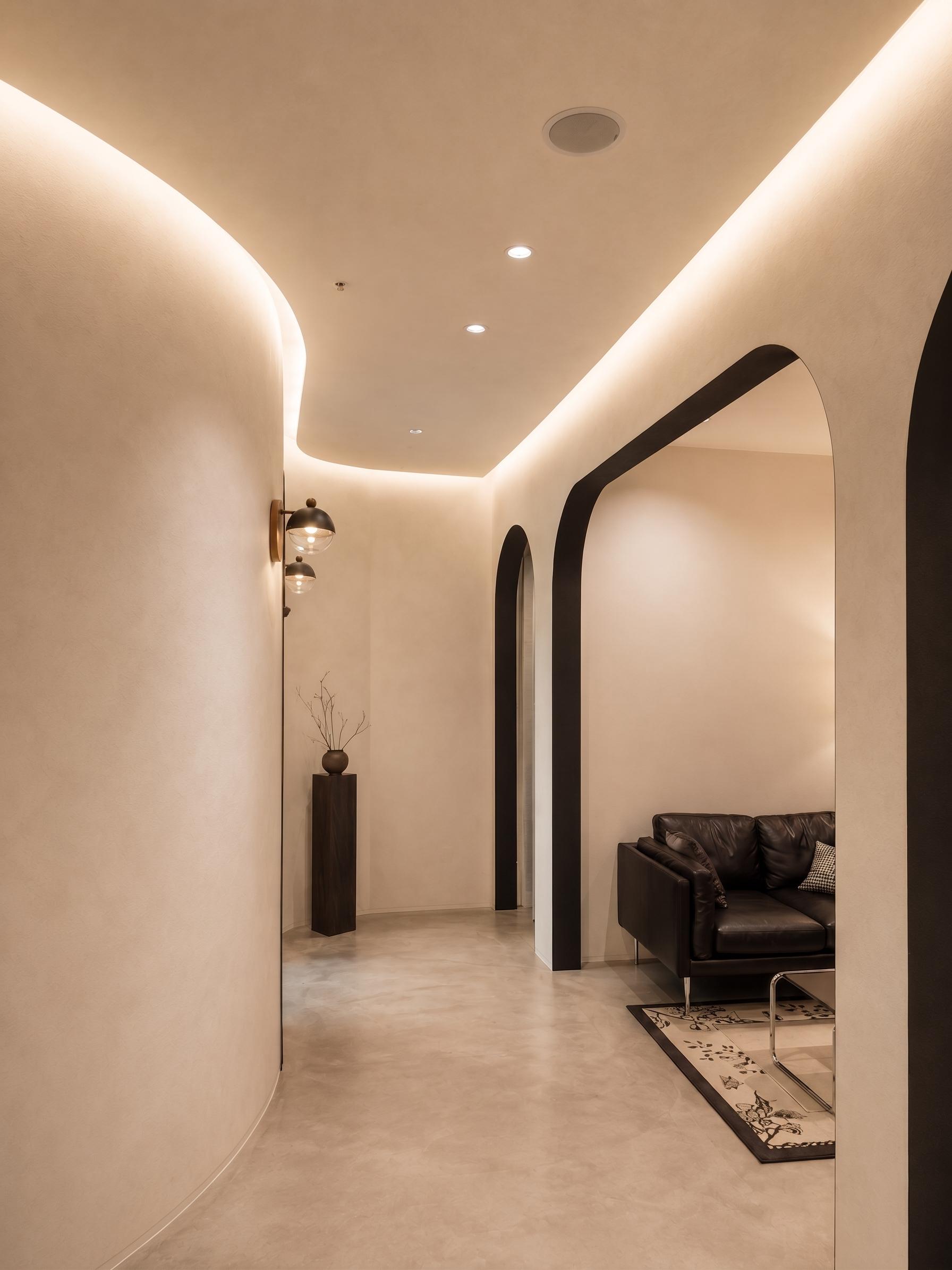 Minimalist Retail with Feature Wall and Cove Lighting
