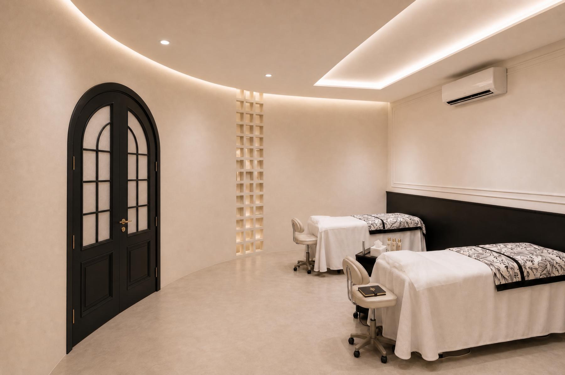 Minimalist Retail with Cement Floor and Feature Wall