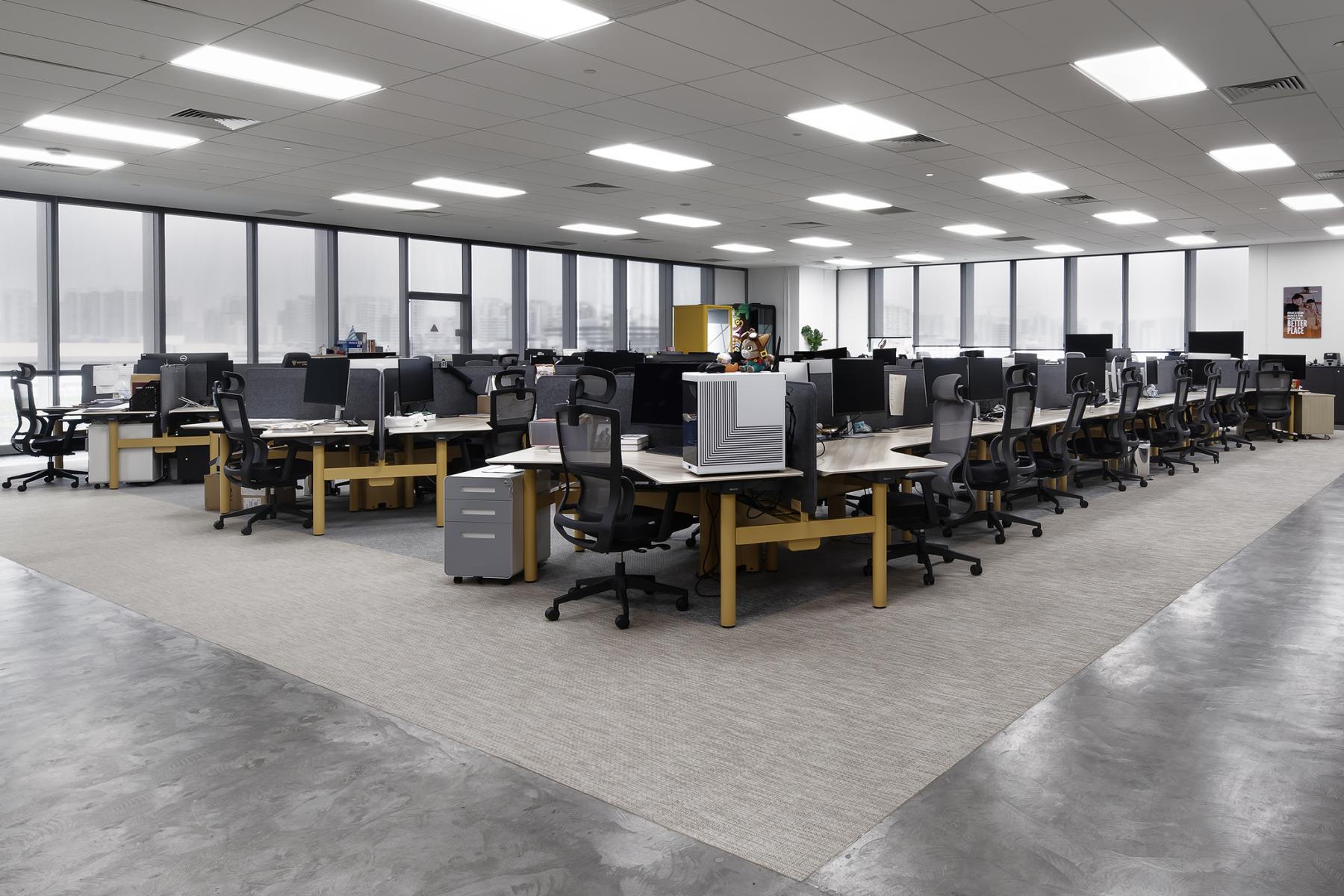 Contemporary Office with Bookshelf and Desk