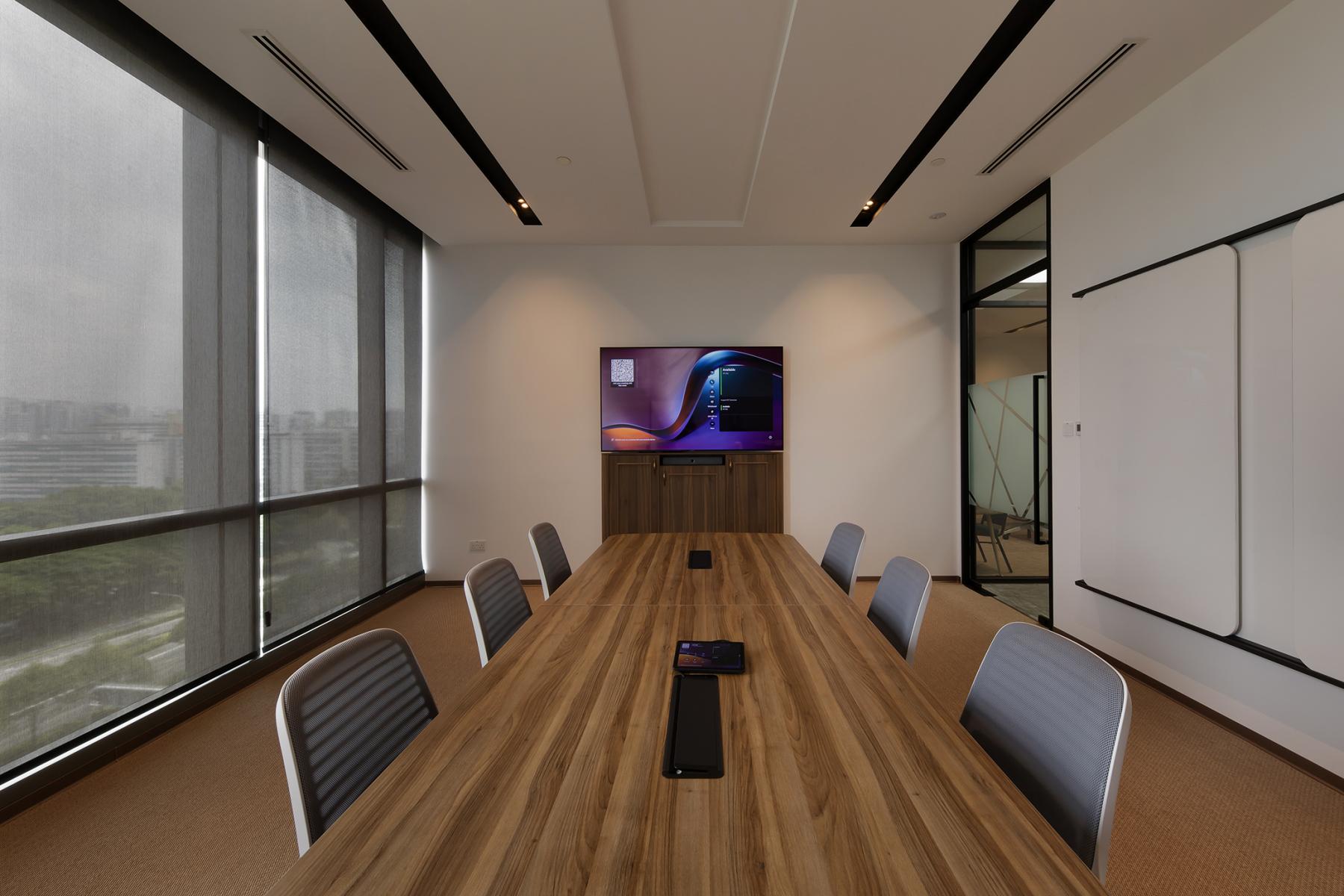 Contemporary Office with Bookshelf and Desk