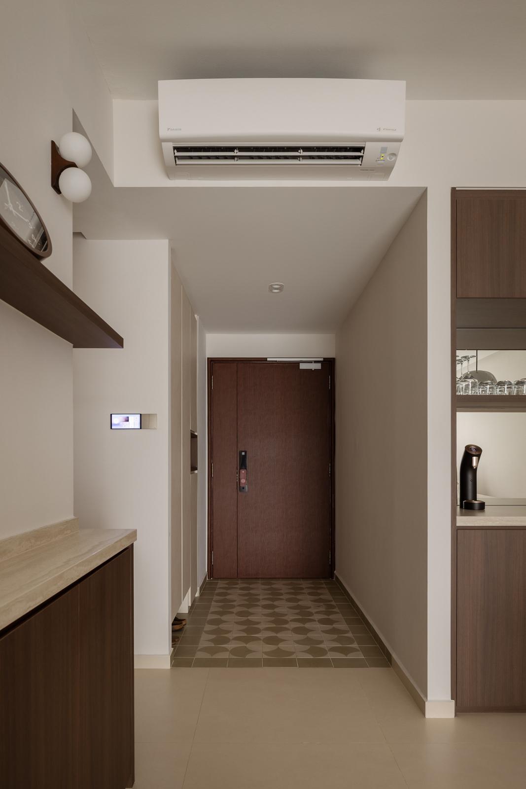 Contemporary Entryway with Shoe Rack and Small Storage