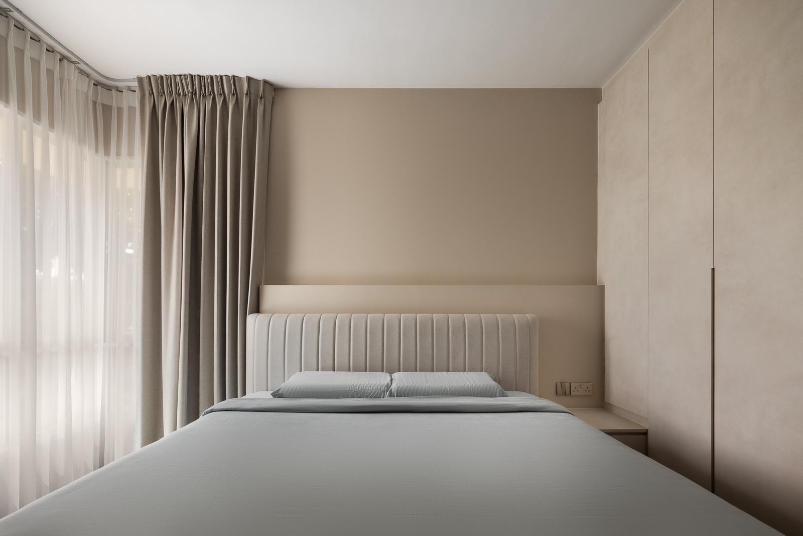 Contemporary Bedroom with Wardrobe and Bedside Table