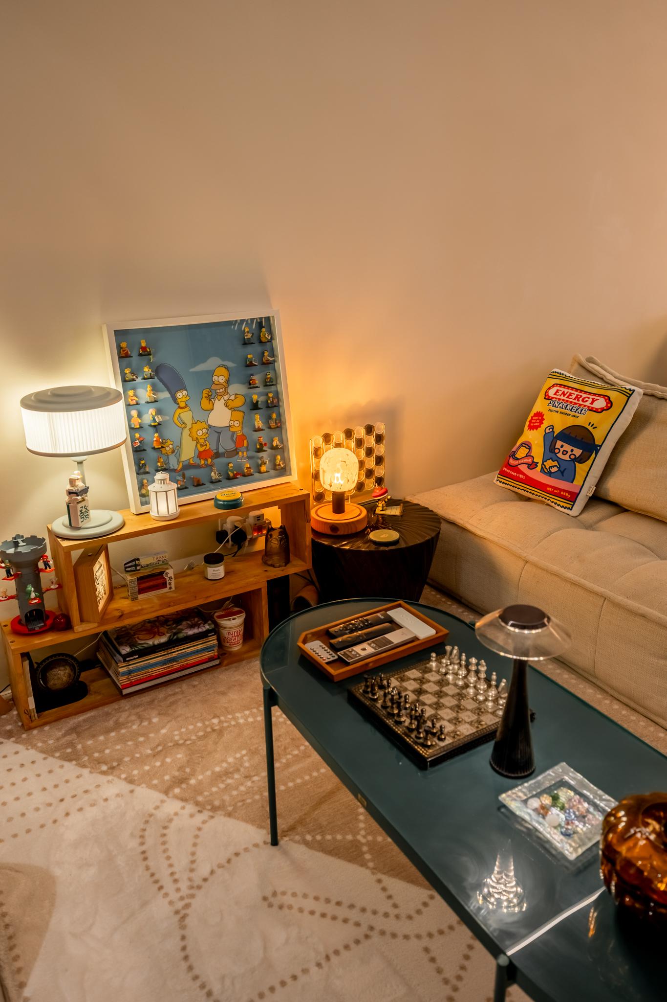 Eclectic Living Room with Sofa and Paintings