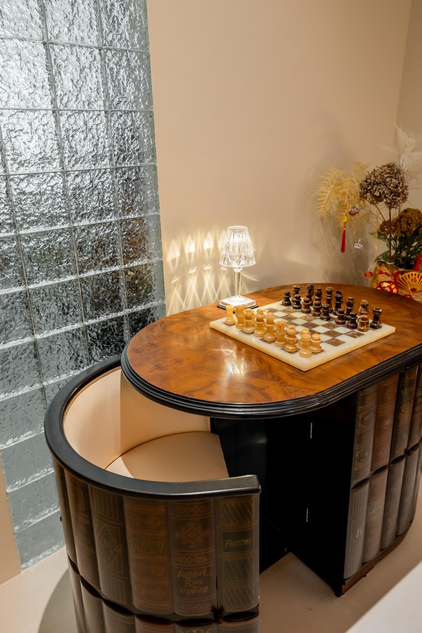 Eclectic Entryway with Armchairs and Café Table