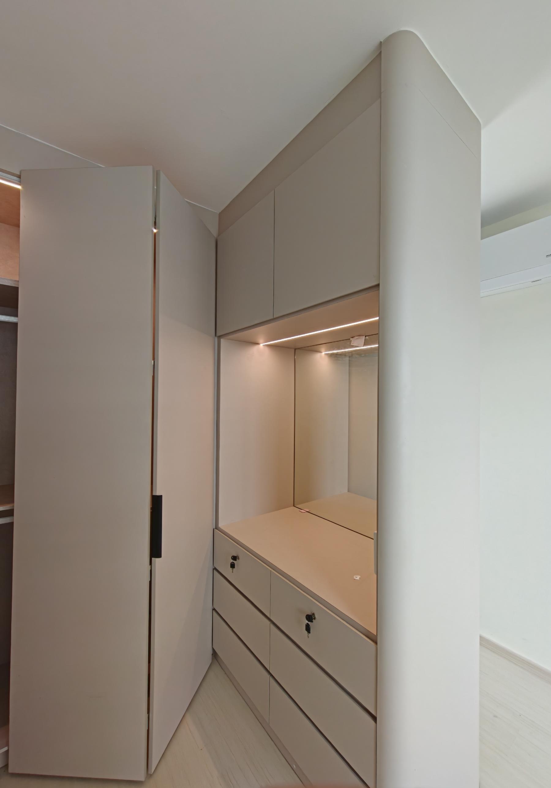 Minimalist Bedroom with Wardrobe and Bedroom Dresser