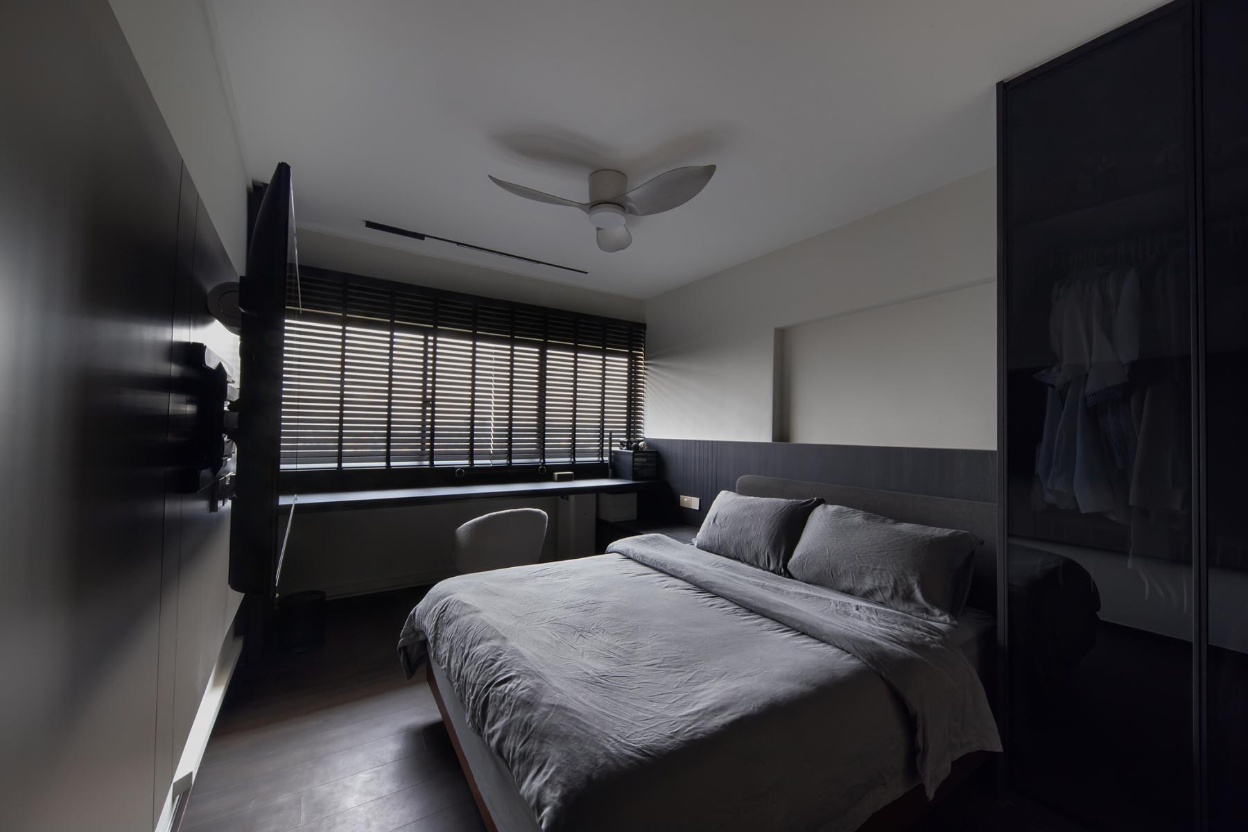 Contemporary Bedroom with Ceiling Light and Wardrobe