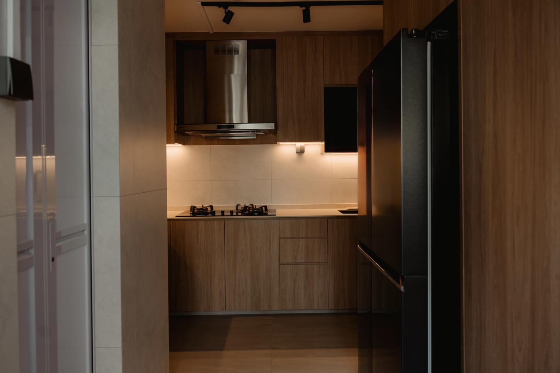 Scandinavian Kitchen with Countertop and Kitchen Island