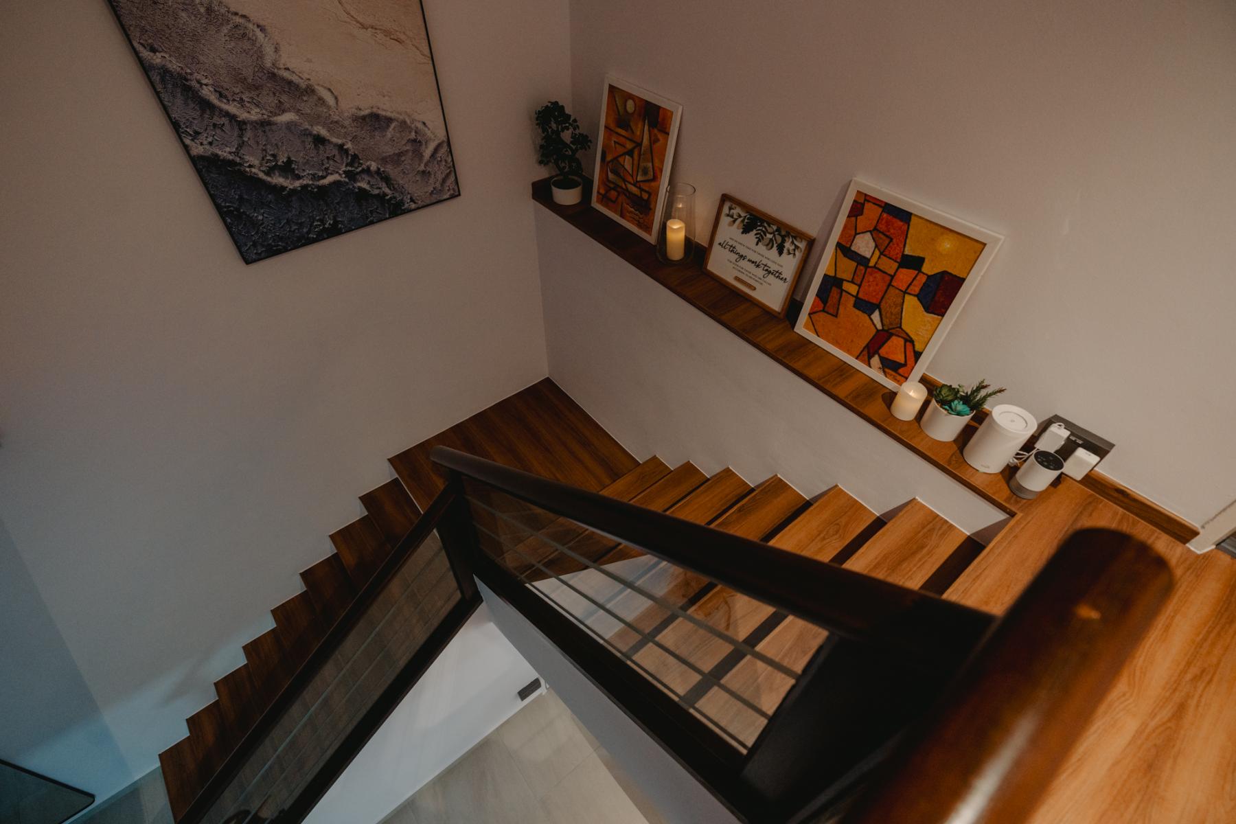 Scandinavian Hallway with Artwork and Console Table