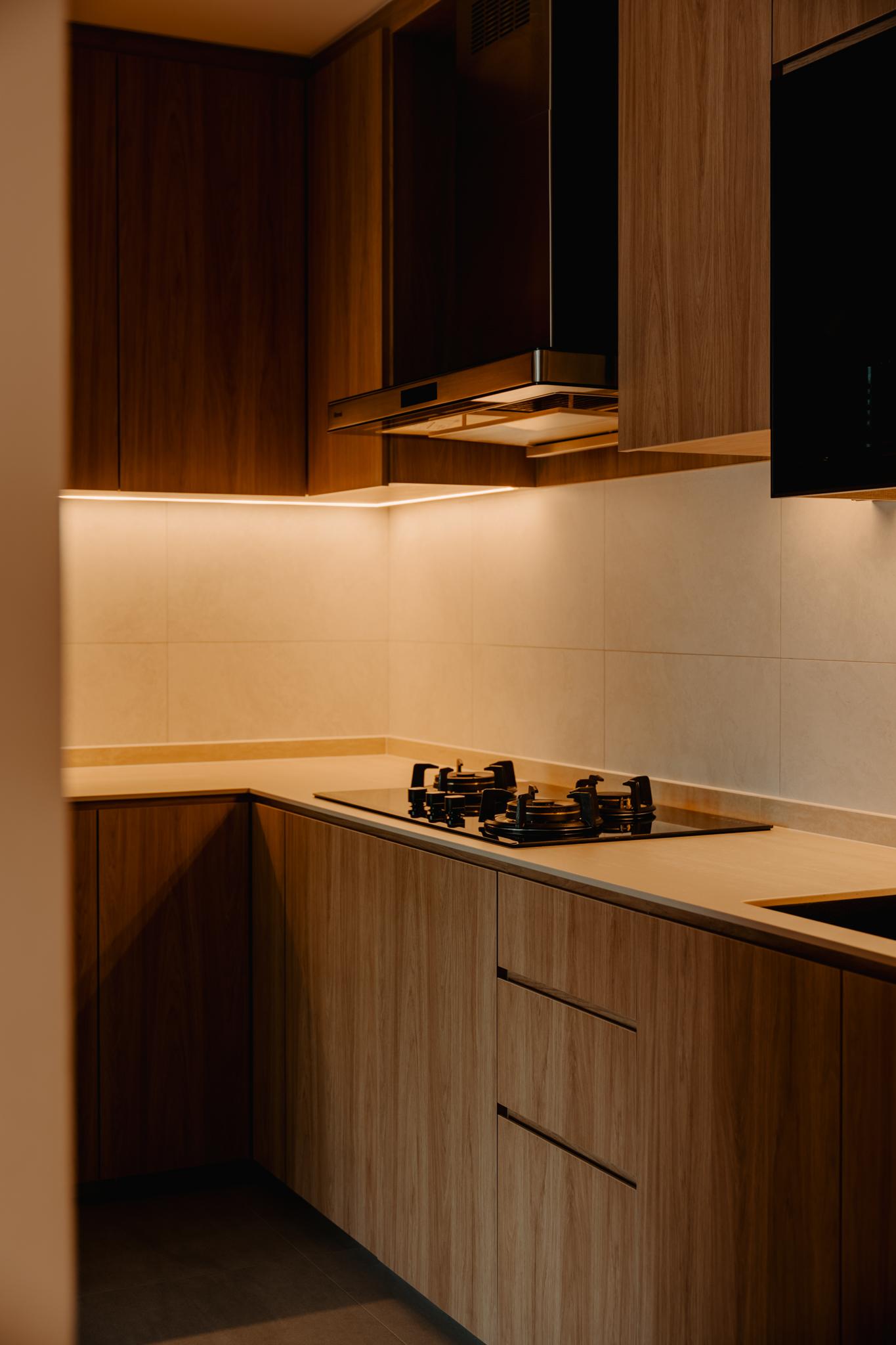 Scandinavian Kitchen with Countertop and Kitchen Island