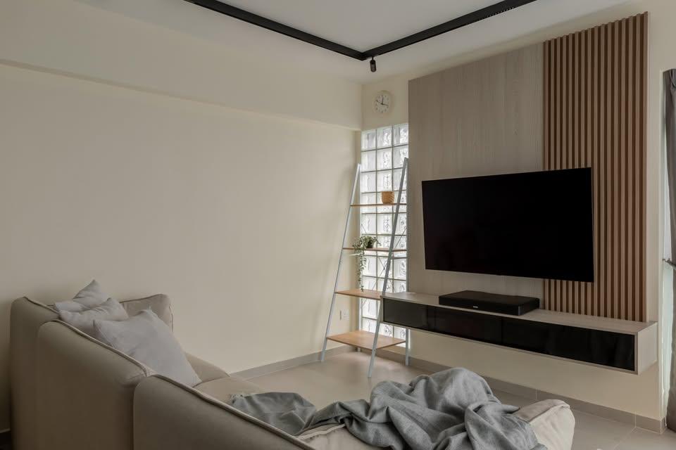 Modern Living Room with TV Console and Sofa