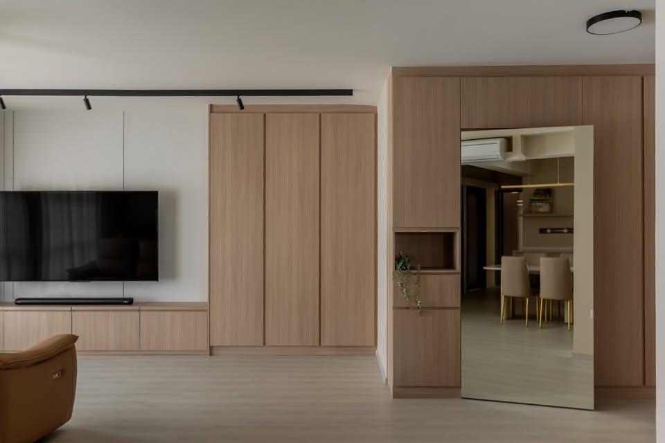 Modern Living Room with TV Console and TV