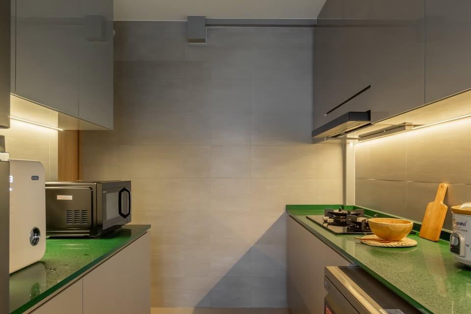 Modern Kitchen with Countertop and Kitchen Accessories