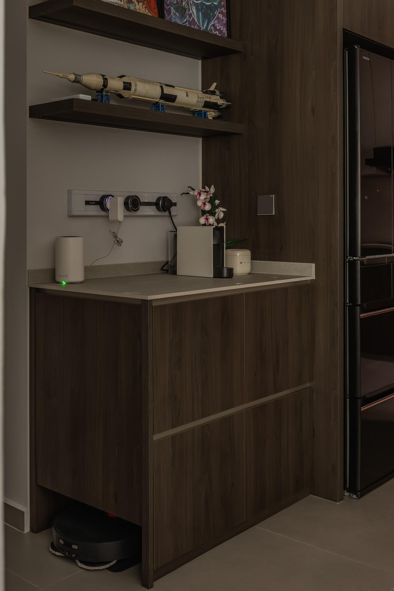 Contemporary Pantry with Console Table and Tableware