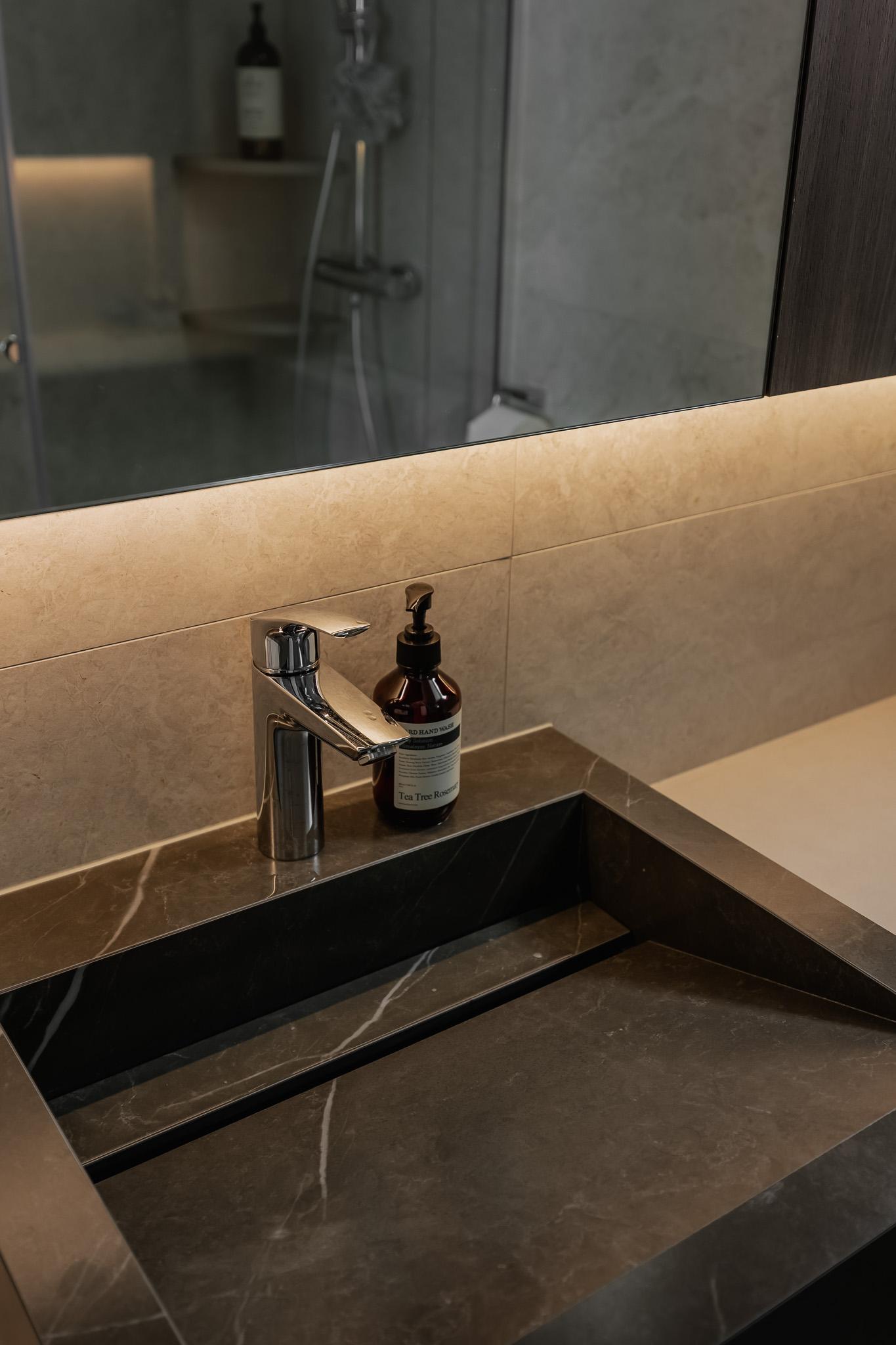 Contemporary Bathroom with Mirror and Bathroom Mirrors