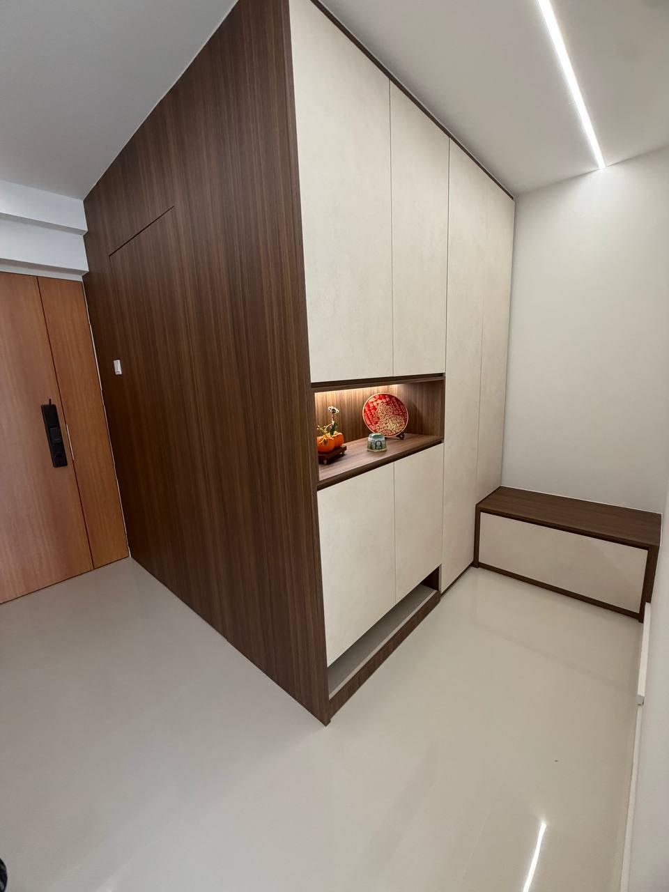 Minimalist Foyer with Wardrobe and Console Table