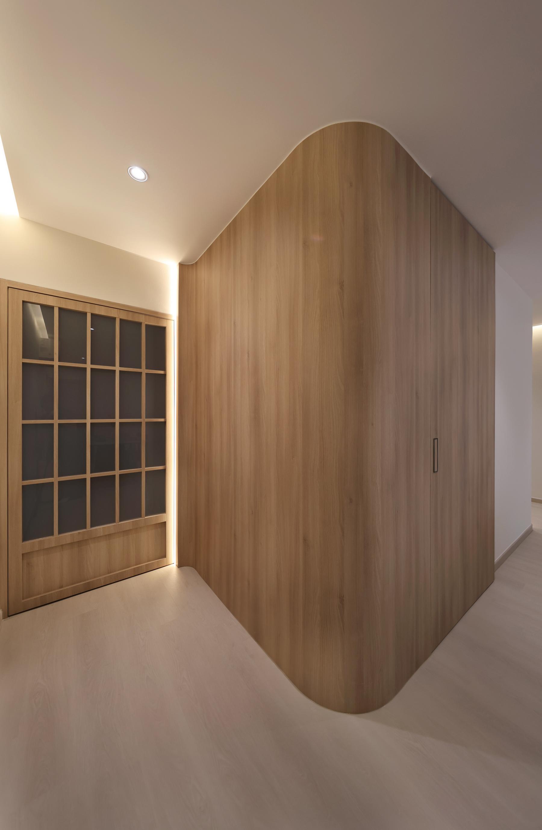 Minimalist Entryway with Small Storage and Shoe Cabinets