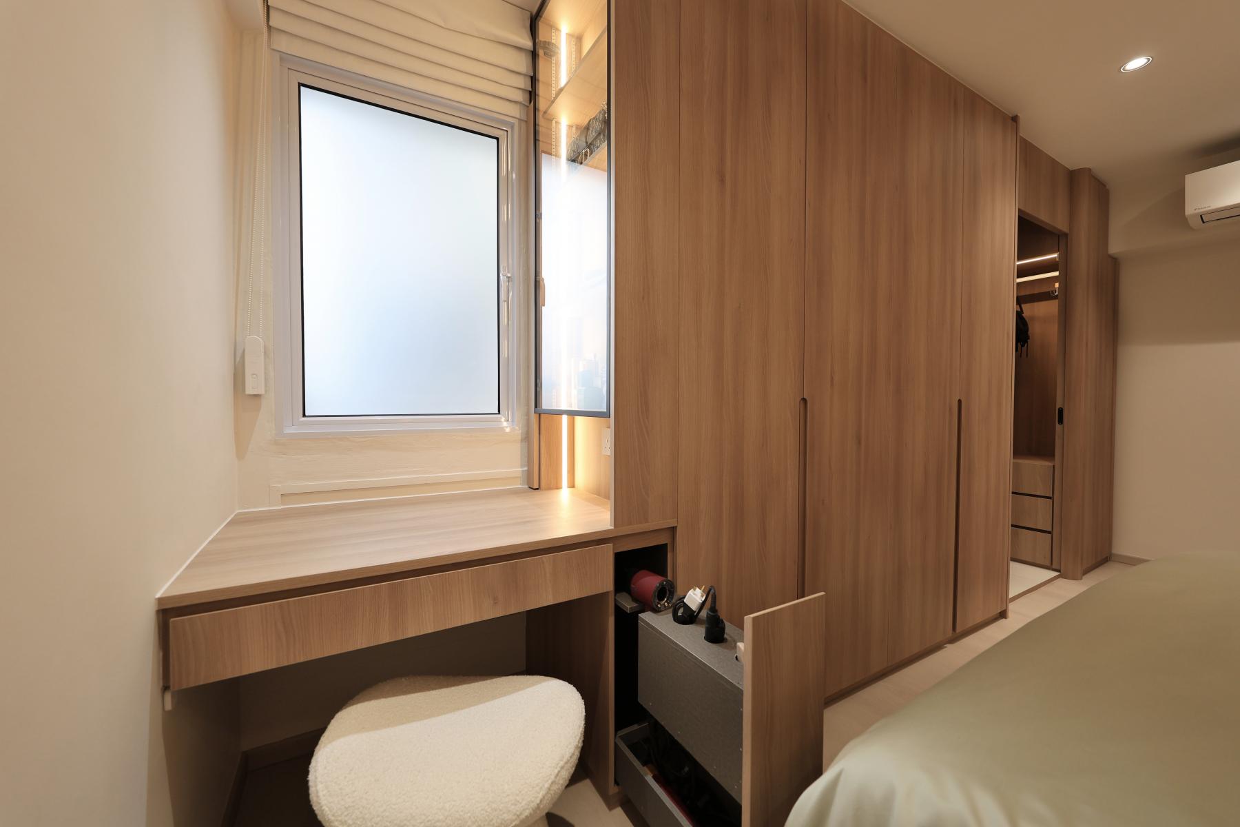 Minimalist Bedroom with Bed and Lighting