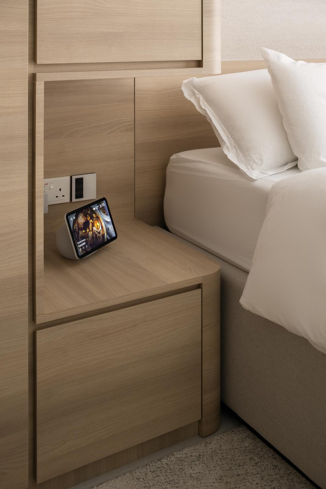 Modern Bedroom with Wardrobe and Bedside Table