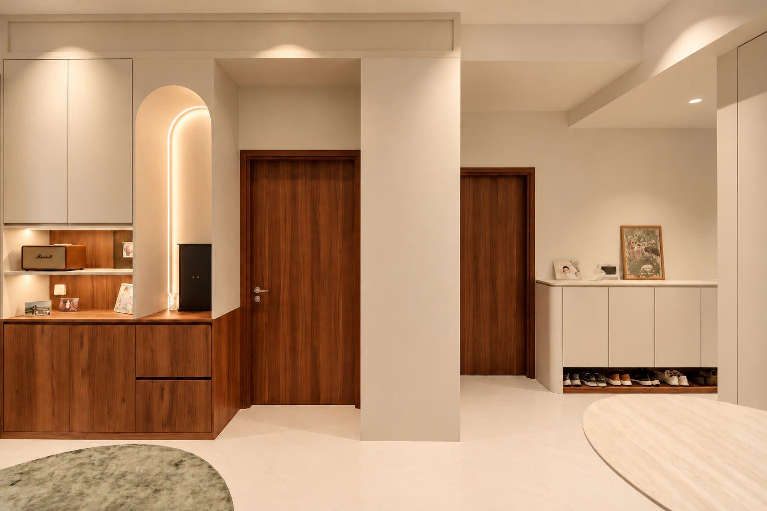 Contemporary Living Room with Cove Lighting and Drop Ceiling
