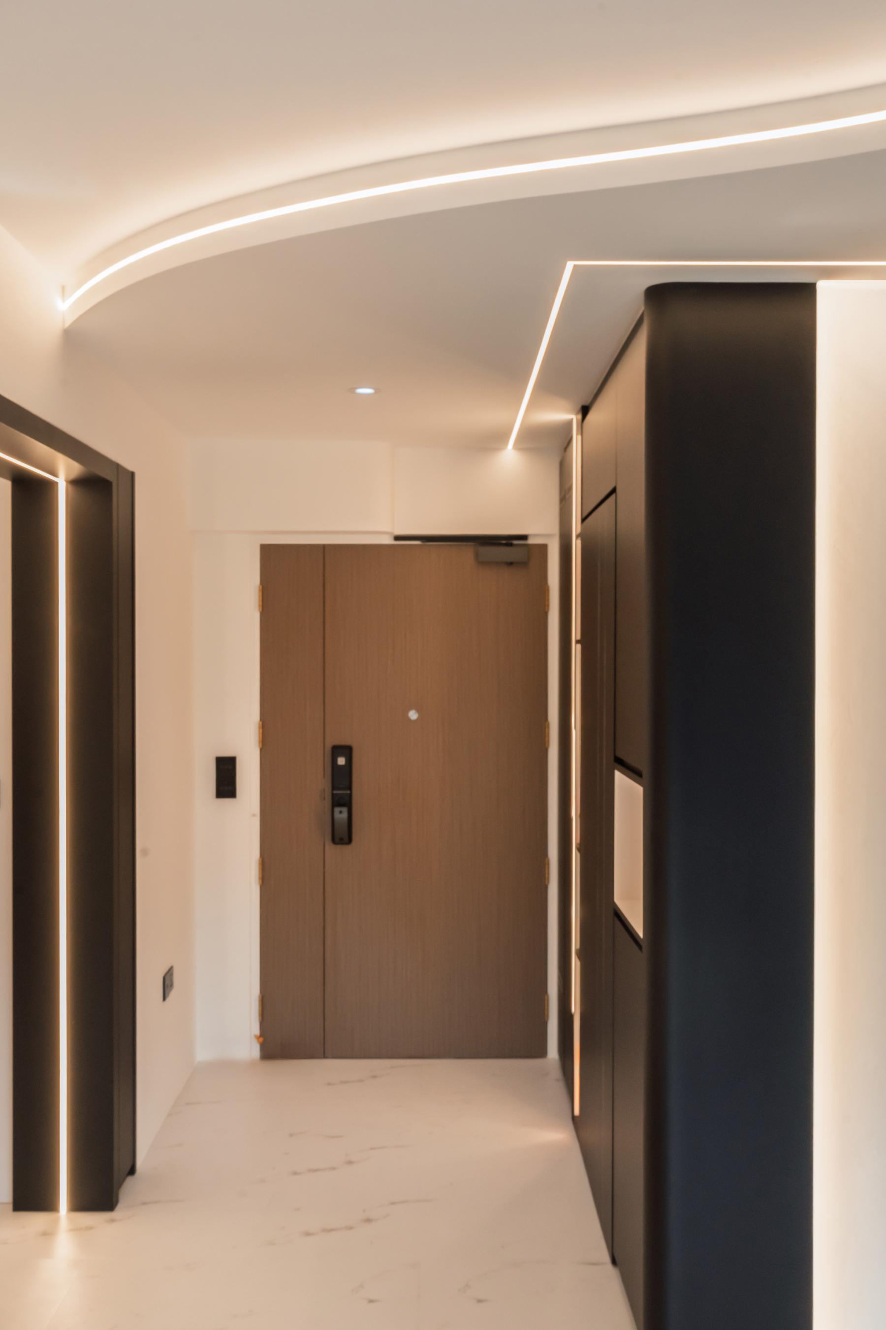Modern Entryway with Mirror and Shoe Rack
