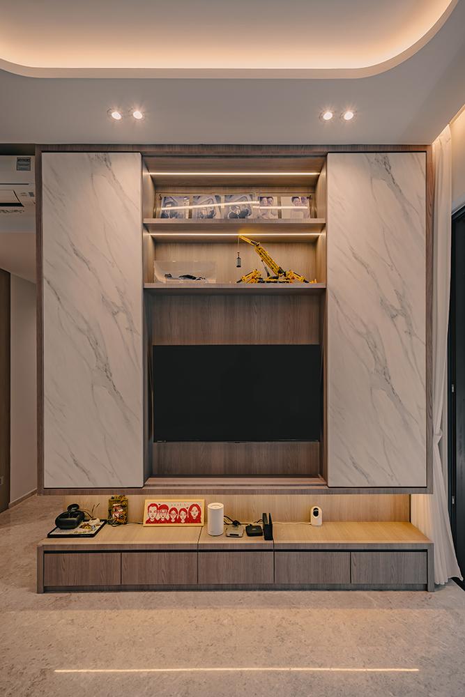 Modern Living Room with TV Console and Storage Cabinets