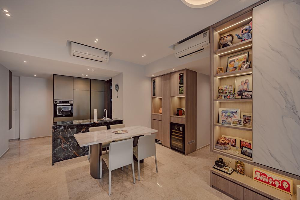 Modern Dining Room with Storage Cabinets and Display Cabinets