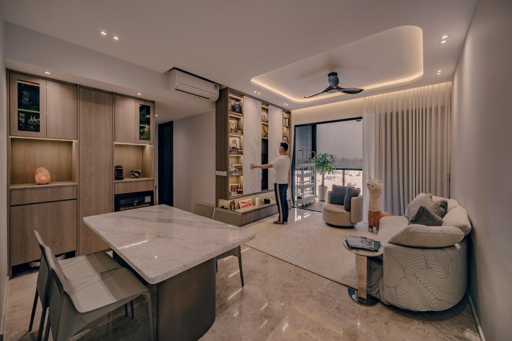 Modern Living Room with TV Console and Storage Cabinets