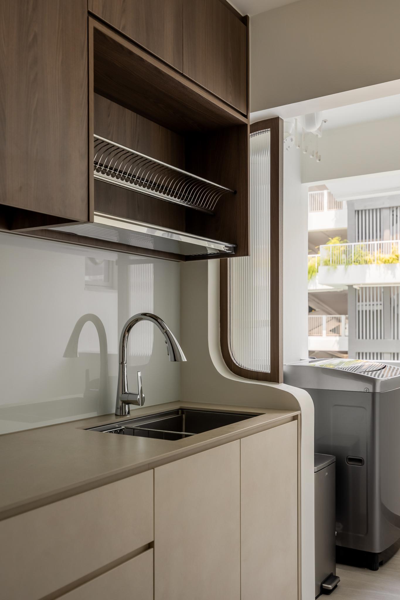 Contemporary Kitchen with Countertop and Kitchen Window