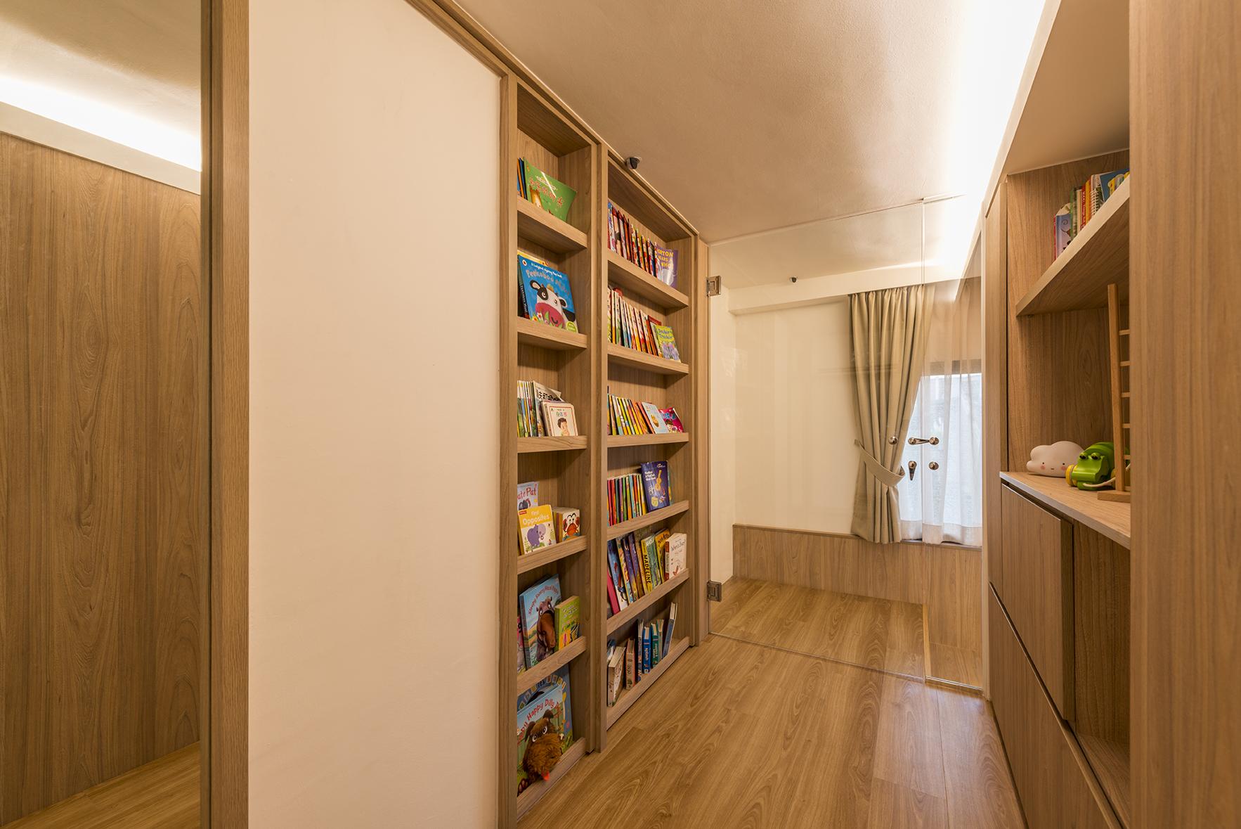 Contemporary Kids Room with Bookshelf and Children's Furniture
