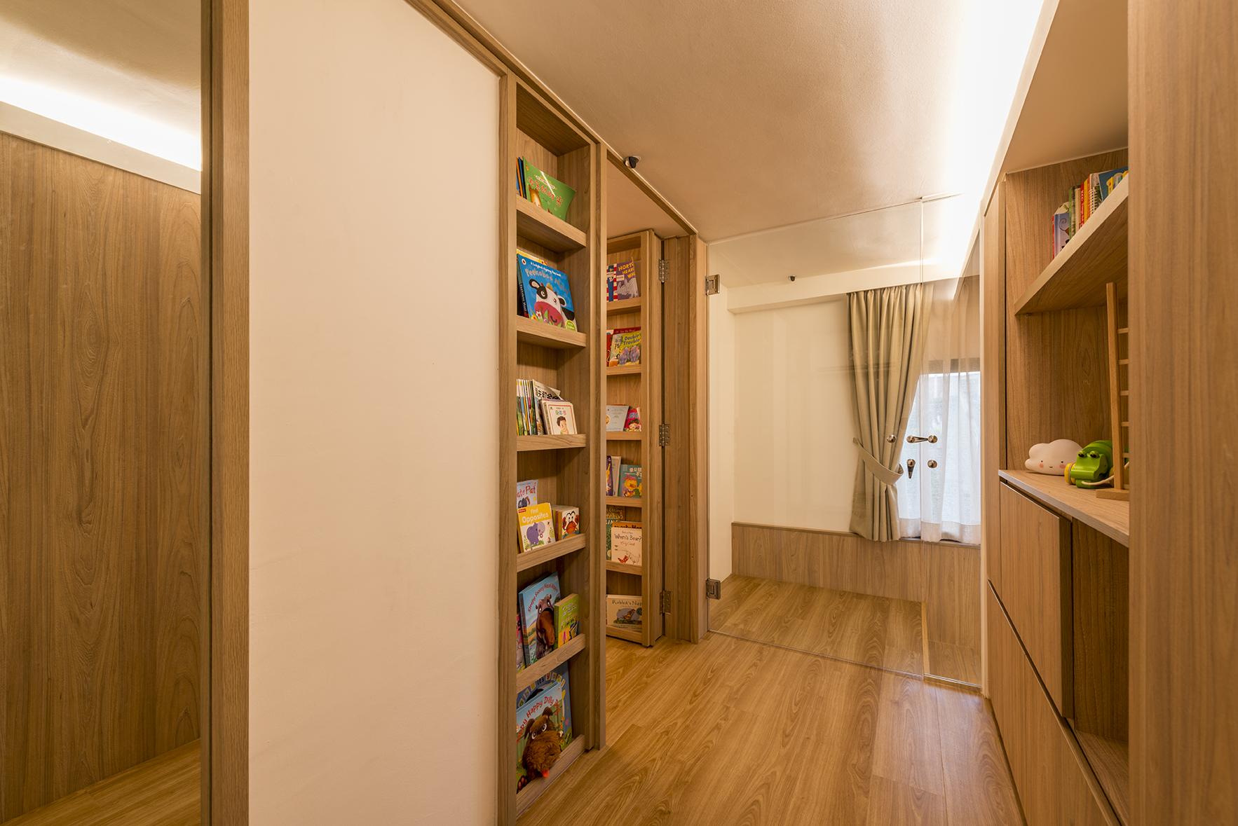 Contemporary Kids Room with Bookshelf and Toys