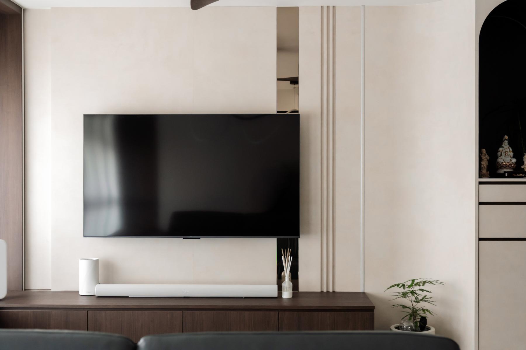 Modern Living Room with TV Console and Sofa