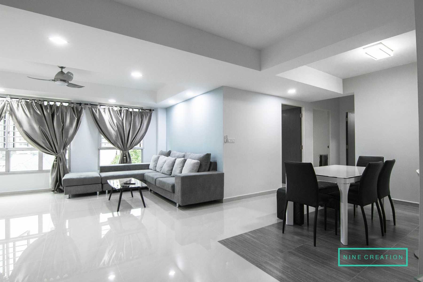 Modern Dining Room with Downlights and Dining Table